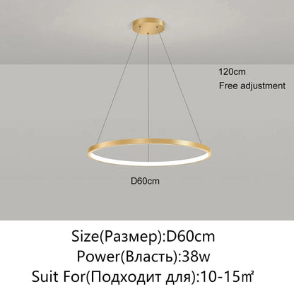 Modern Round LED Pendant Light – Black/White Minimalist Chandelier