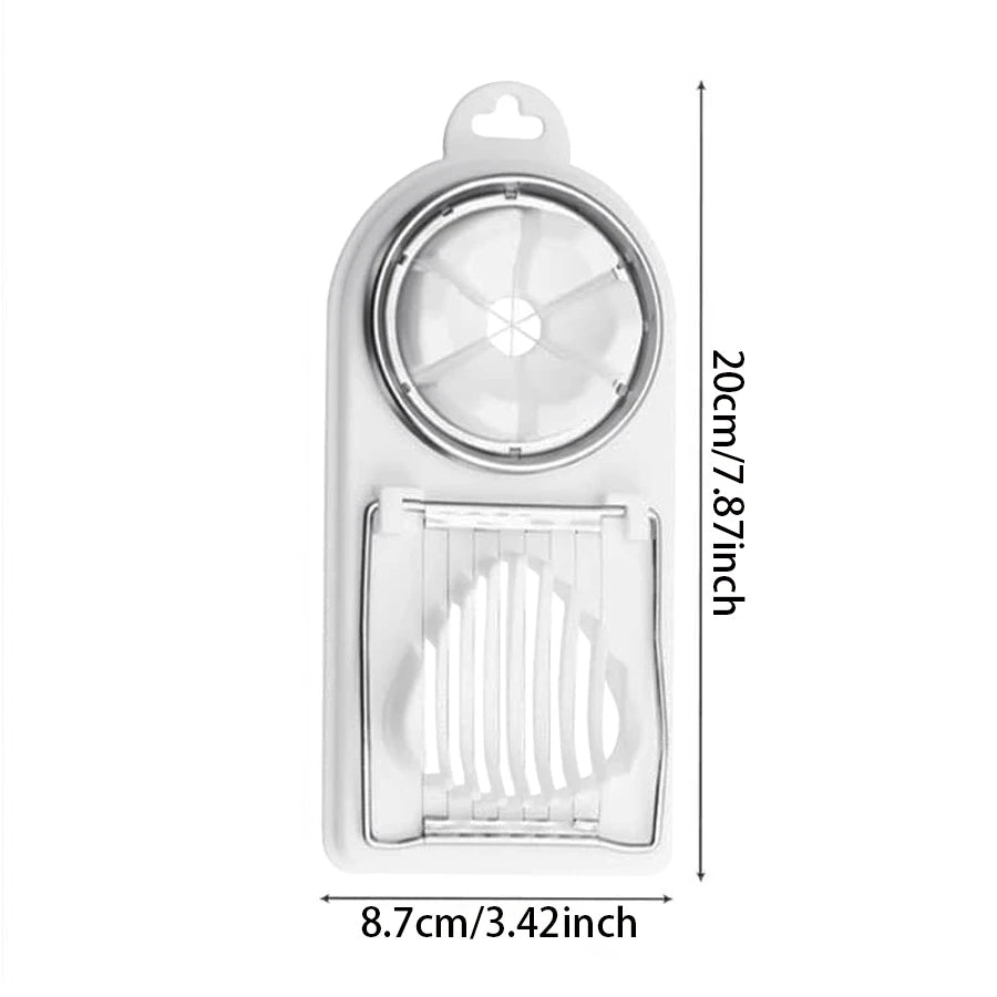 2-in-1 Stainless Steel Egg Cutter - Multifunctional Kitchen Tool