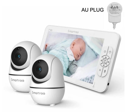 7" 1080P HD Split Screen Baby Monitor – Dual Cameras & Remote Control