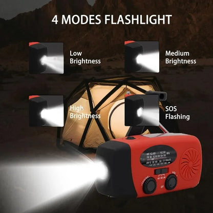 Emergency Hand Crank Radio – Solar, NOAA, Power Bank, FM/AM/WB