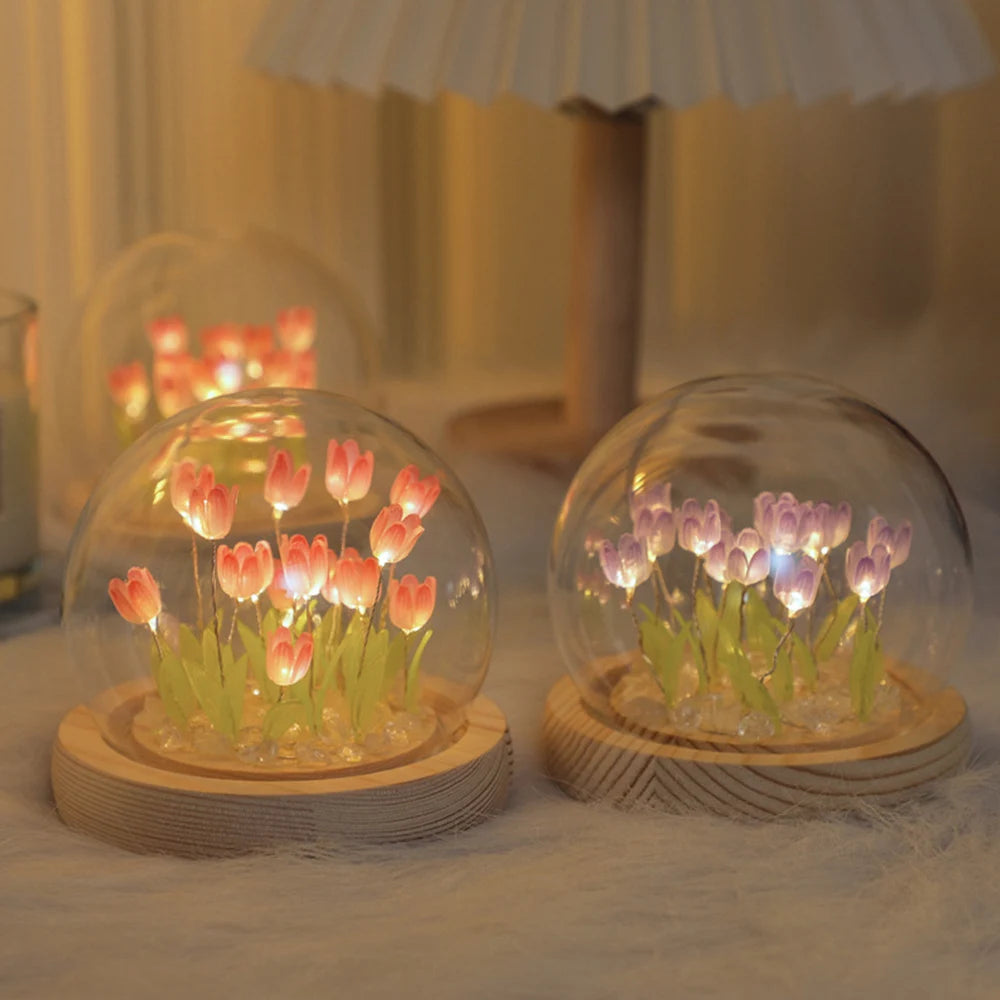 DIY Tulip LED Night Light – Battery Operated Flower Table Lamp