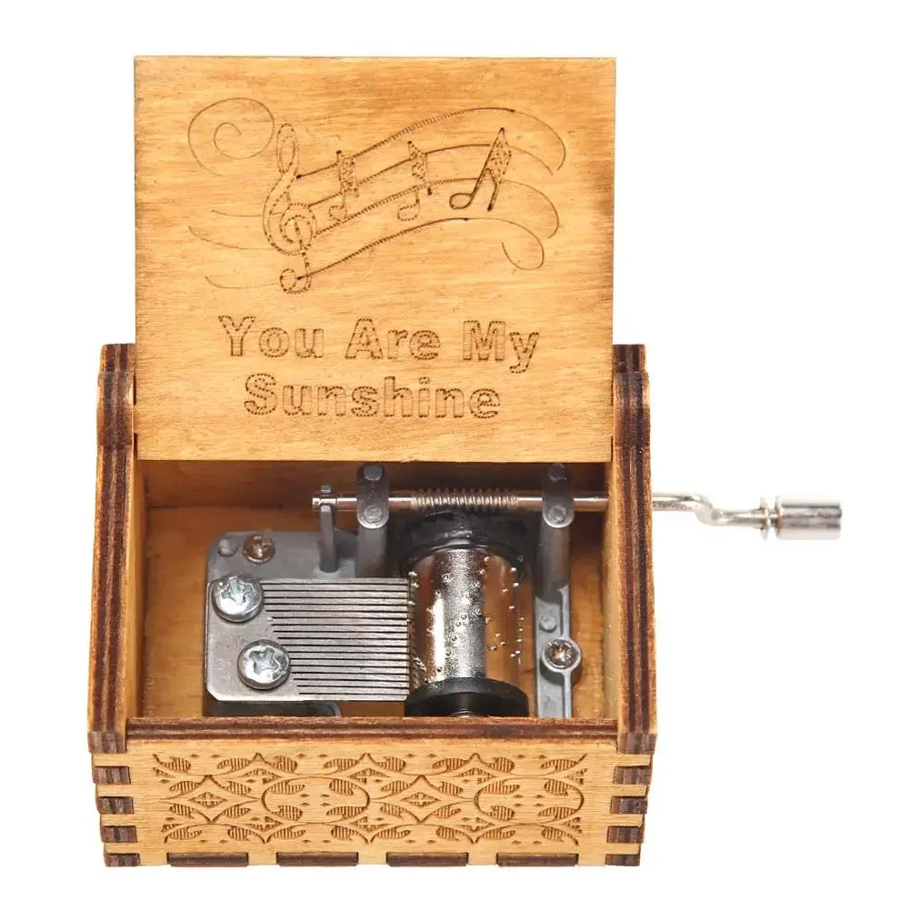 Wooden Hand Crank Music Box