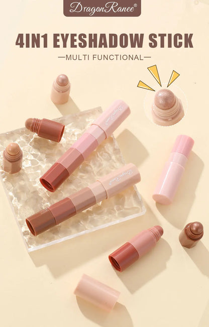 4-Color Lazy Eyeshadow Pencil Set – Waterproof & Shimmer Finish
