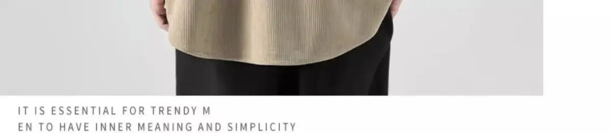 Men’s Loose Corduroy Shirt – Casual Thick Long Sleeve Top