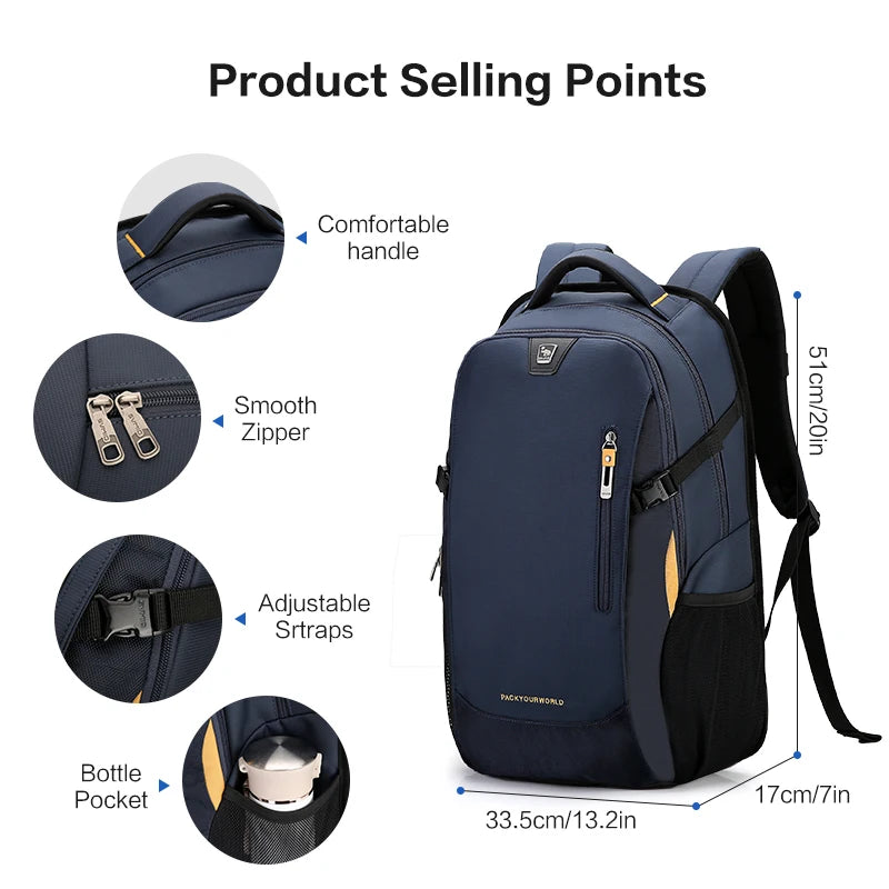 Men’s Oxford Laptop Backpack – Waterproof Large Capacity Bag