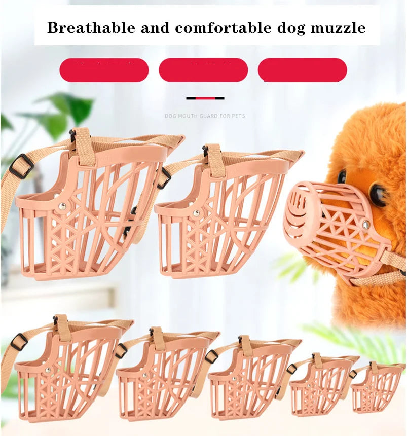 Adjustable Dog Muzzle – Soft Basket Design for All Sizes