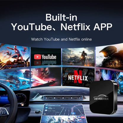 3-in-1 Car Video Smart Box with Android 12, CarPlay & WiFi