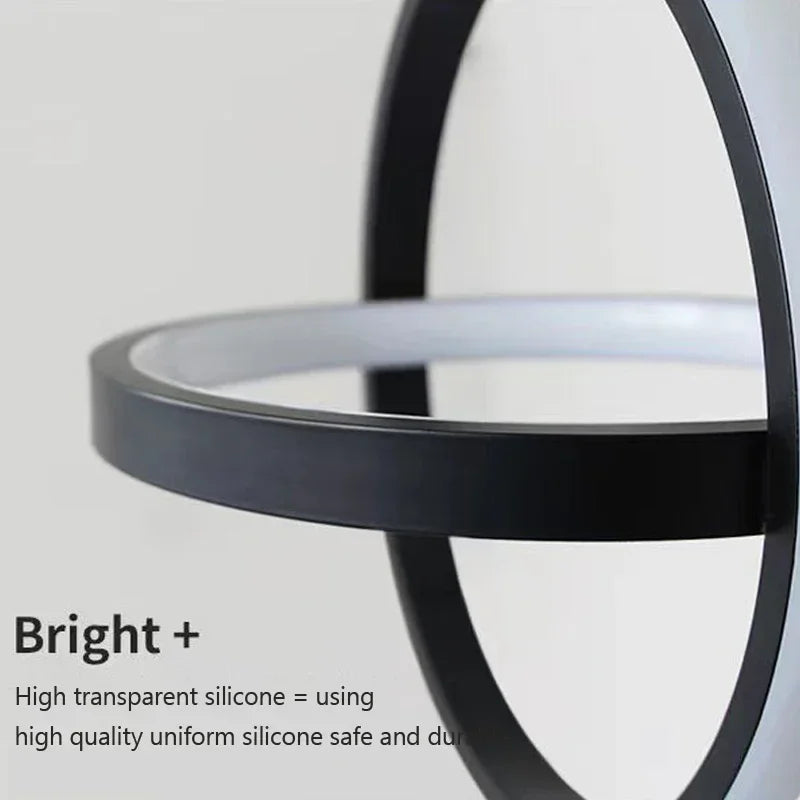 Modern Black LED Pendant Light – Dining & Bedroom Chandelier Lamp
