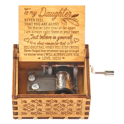 Wooden Hand Crank Music Box