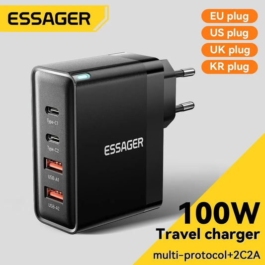 100W GaN USB-C Charger – PD & QC Fast Charging Adapter