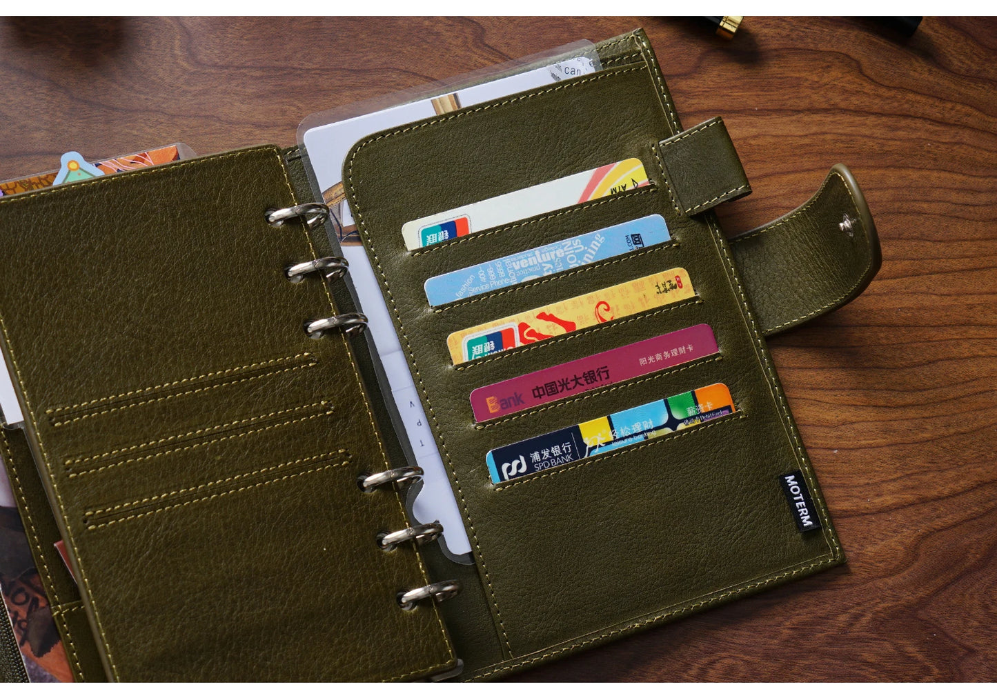 Full Grain Leather Planner with Rings – Personal Size Organizer