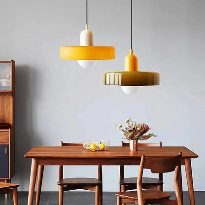 Nordic Retro Glass Pendant Lamp – E27 LED Indoor Chandelier