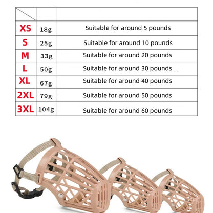 Adjustable Dog Muzzle – Soft Basket Design for All Sizes