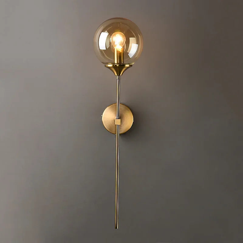 Modern Glass Wall Lamp – Golden Round Nordic Sconce Light
