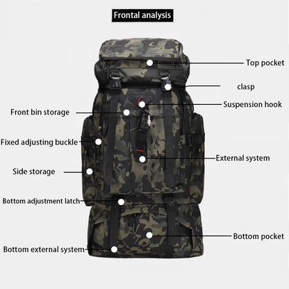 80L Large Capacity Waterproof Camouflage Outdoor Backpack