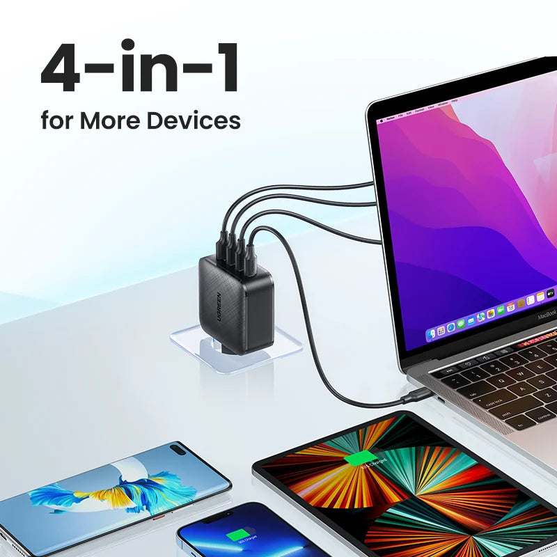 65W GaN USB-C Charger – Quick Charge 4.0 PD Fast Charger for Phones & Laptops