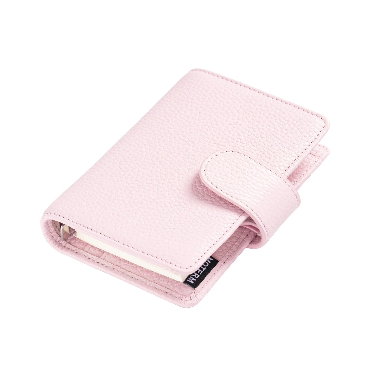 A8 / M5 Mini Rings Planner – Pebbled Grain Cowhide Leather Organizer