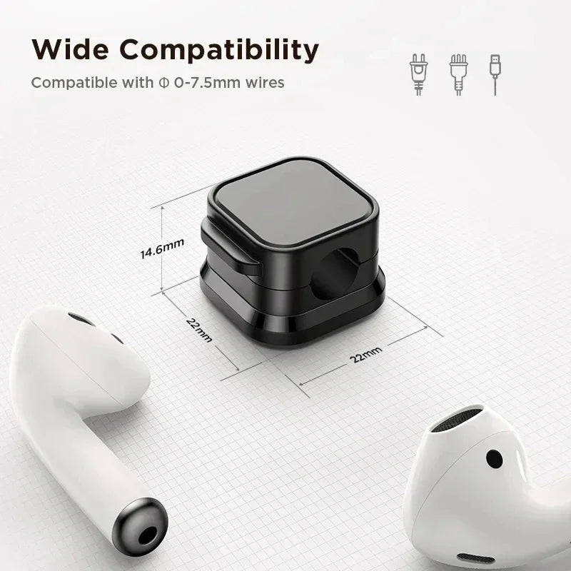 Magnetic Cable Clips – Adhesive Cord Organizer for Desk & Home