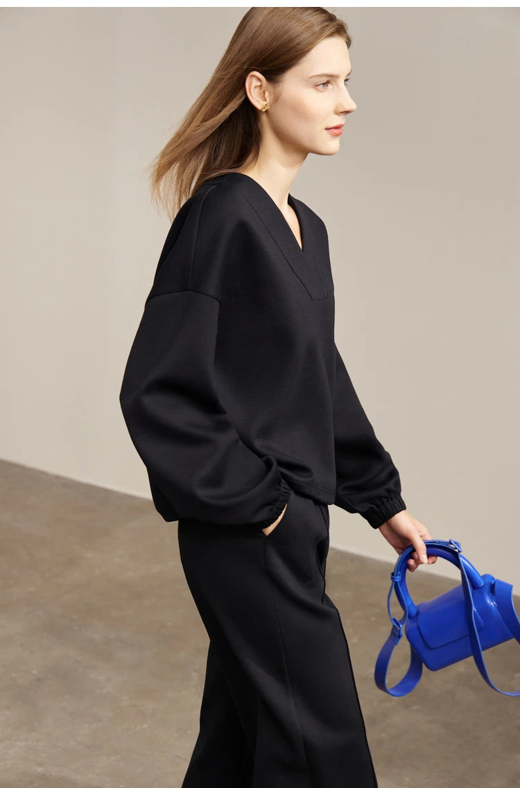 Women’s Loose Sweatshirt & Straight Leg Pants – Spring Casual Set