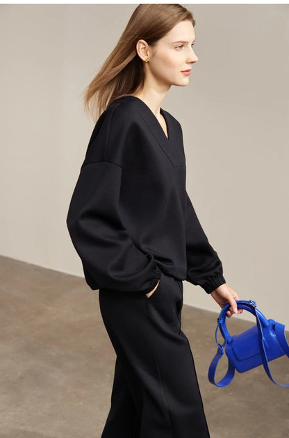 Women’s Loose Sweatshirt & Straight Leg Pants – Spring Casual Set