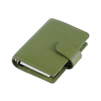 A8 / M5 Mini Rings Planner – Pebbled Grain Cowhide Leather Organizer