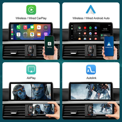 شاشة CarPlay لاسلكية مقاس 10.25 بوصة/12.3 بوصة لسيارات BMW الفئة الأولى إلى الرابعة (F20-F33)
