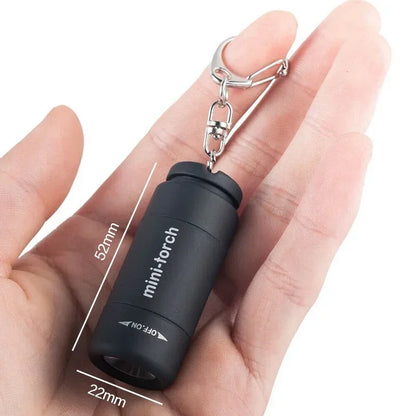 USB Rechargeable LED Pocket Flashlight – Mini Keychain, Waterproof