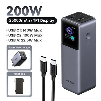 Cartmela 200W 25000mAh Power Bank – PD Fast Charging for Laptops