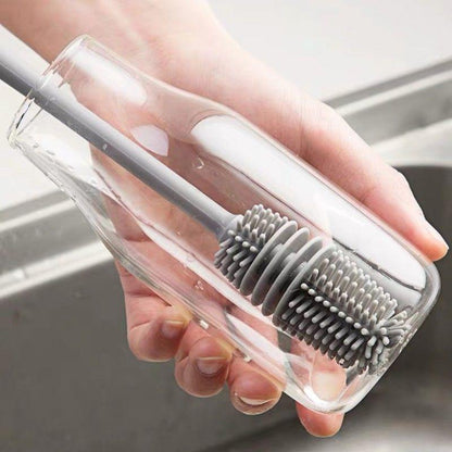 Silicone Milk Bottle Brush – Long Handle Drink Bottle & Glass Cleaner