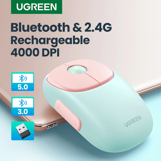 Wireless Bluetooth 5.0 Mouse – 4000 DPI Rechargeable for Laptop