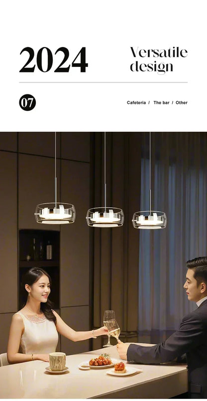 Cartmela Modern LED Glass Pendant Light