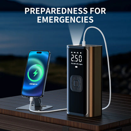 Wireless Electric Car Tire Inflator Pump with LED Light