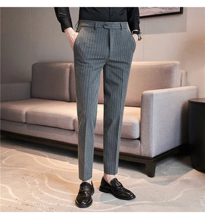 Cartmela Men’s Black Striped Suit Pants