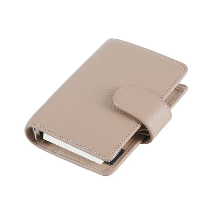 A8 / M5 Mini Rings Planner – Pebbled Grain Cowhide Leather Organizer