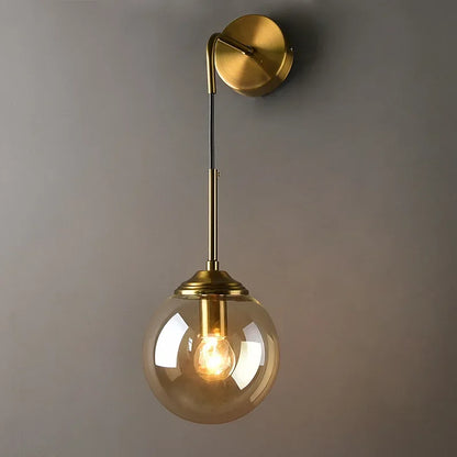 Modern Glass Wall Lamp – Golden Round Nordic Sconce Light