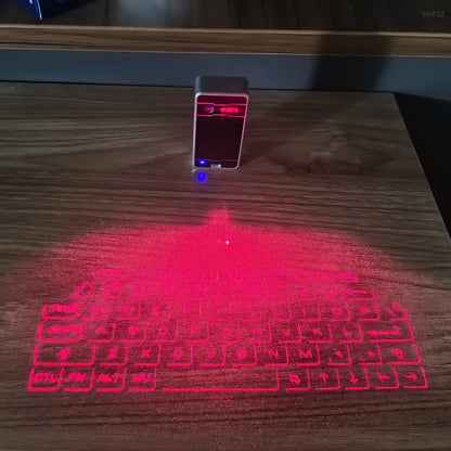 Portable Laser Bluetooth Keyboard with Mouse for Phone & Tablet