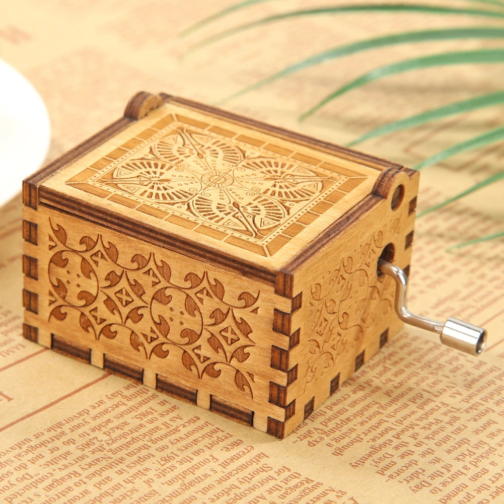 Wooden Hand Crank Music Box