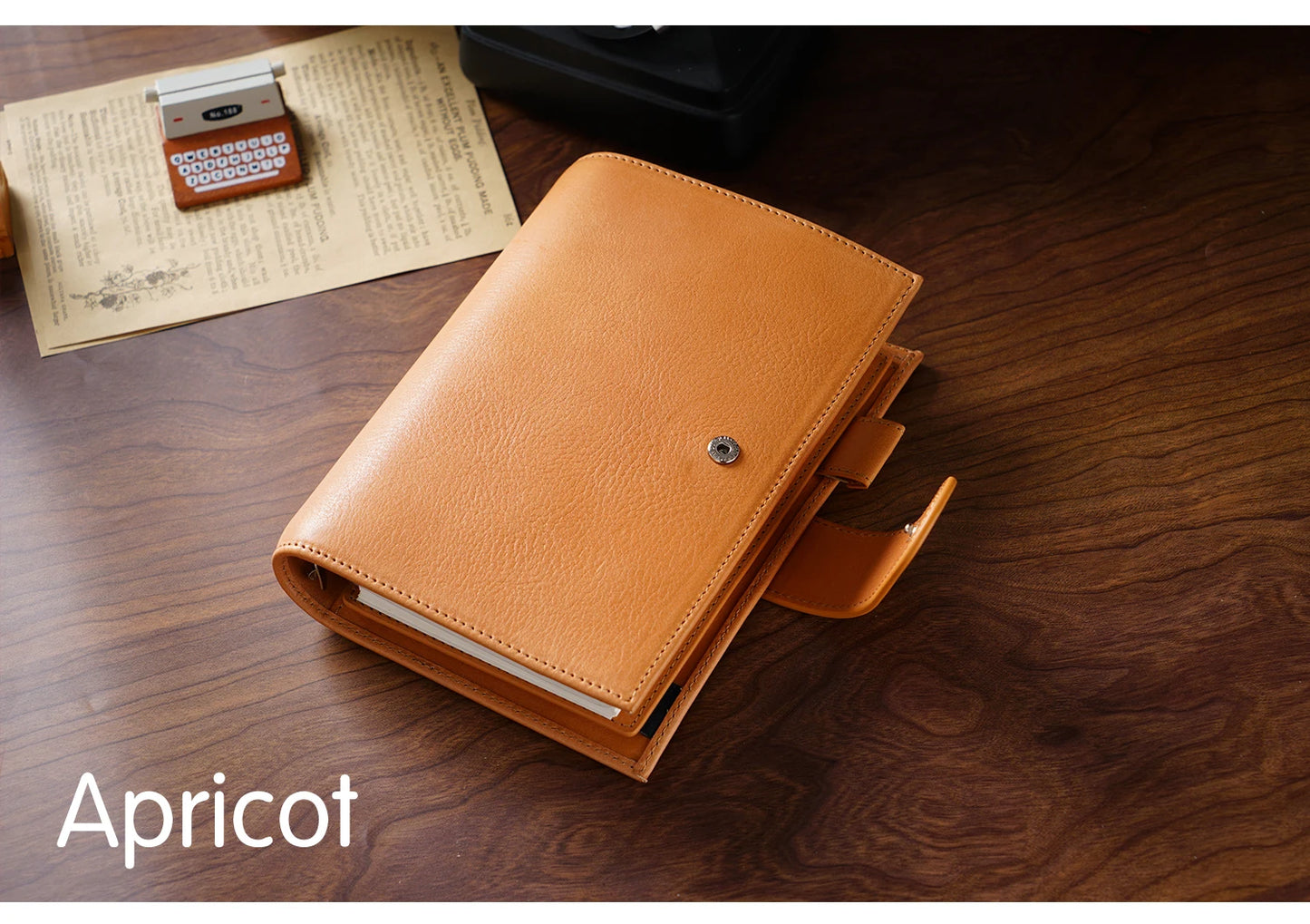 Full Grain Leather Planner with Rings – Personal Size Organizer