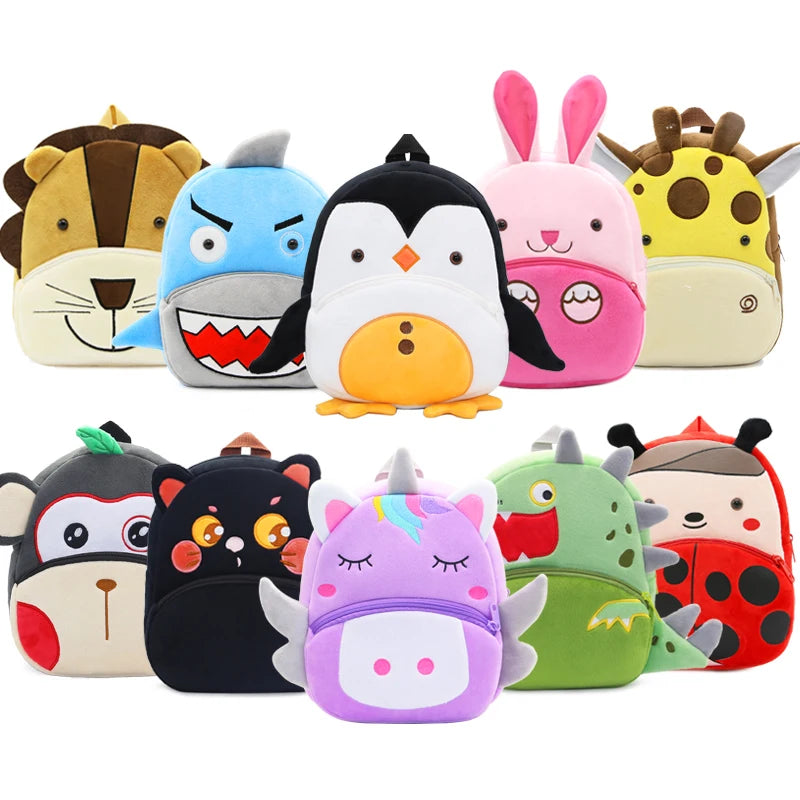 Cartmela Cute Animals Cartoon Plush Backpack - Kids Schoolbag