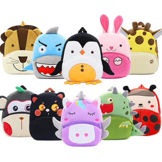 Cartmela Cute Animals Cartoon Plush Backpack - Kids Schoolbag