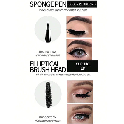 Liquid Eyeliner & Waterproof Mascara Set for Bold Eye Makeup