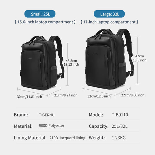 Travel Backpack for Men – Fits 14, 15.6 & 17 Inch Laptops