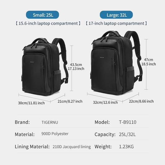 Travel Backpack for Men – Fits 14, 15.6 & 17 Inch Laptops