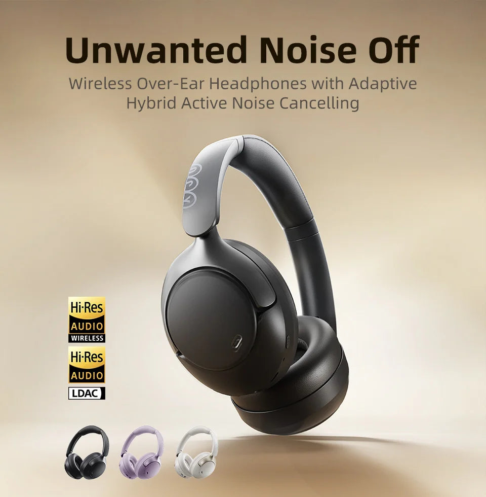 Wireless ANC Headphones – 50dB Noise Canceling, Bluetooth 5.4