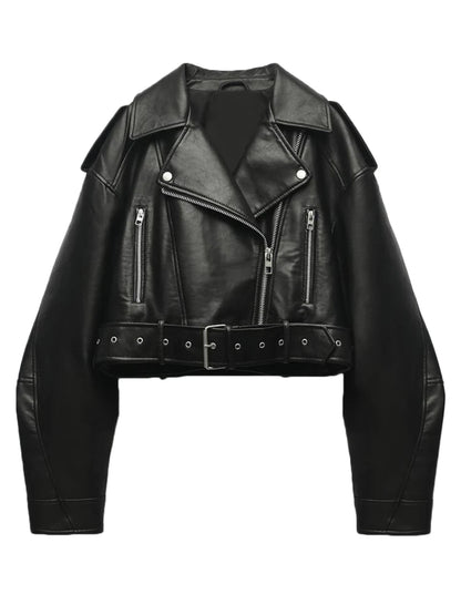Fitaylor Faux PU Leather Jacket for Women