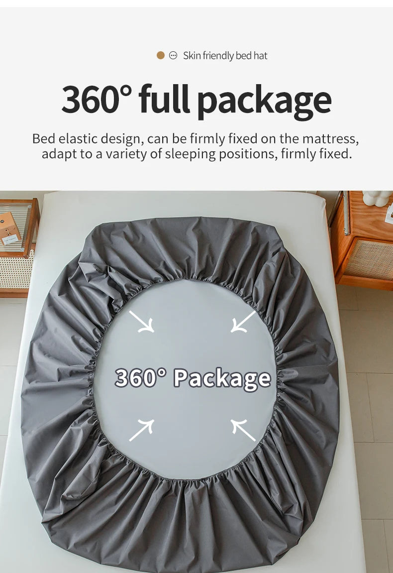 Waterproof Fitted Bed Sheet – 360° Elastic Mattress Protector
