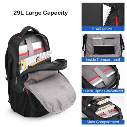 14 Inch Waterproof Nylon Laptop Backpack – Casual Travel School Bag