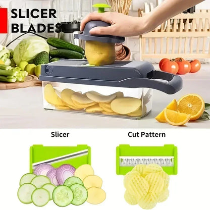 14-in-1 Multifunctional Vegetable Chopper & Food Slicer Dicer