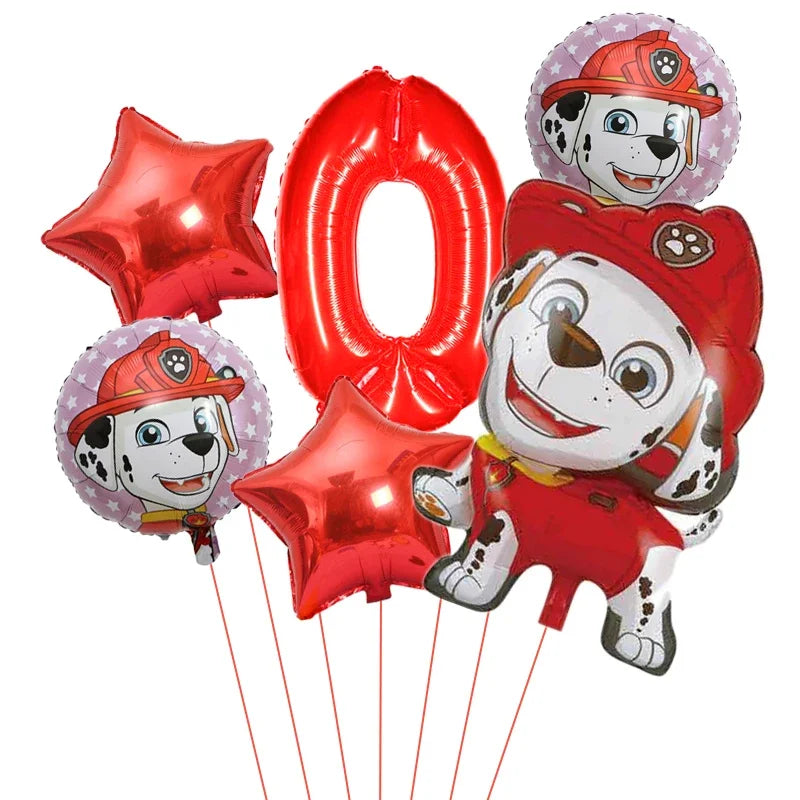 6pcs Paw Patrol Foil Balloons – Kids Birthday Party Decorations