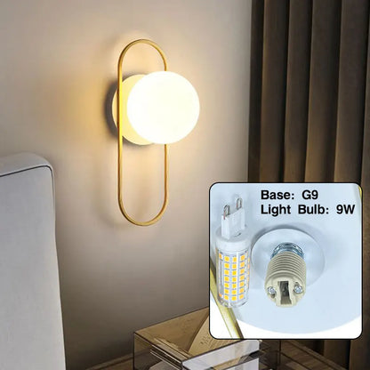 Interior LED Wall Lamp with G9 Bulb – Black & Gold Wall Sconce